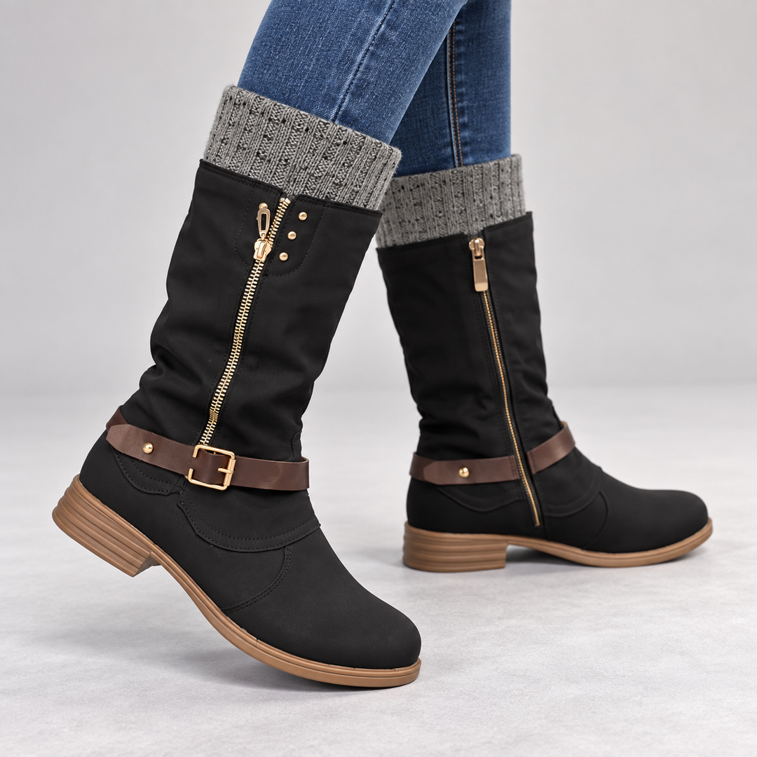 Ariana Mid-Calf Buckle Boots