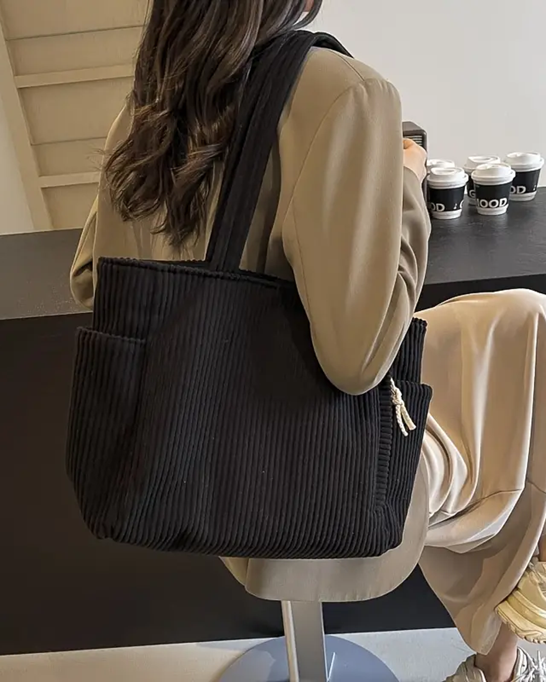 Kimmy Ribbed Tote Bag
