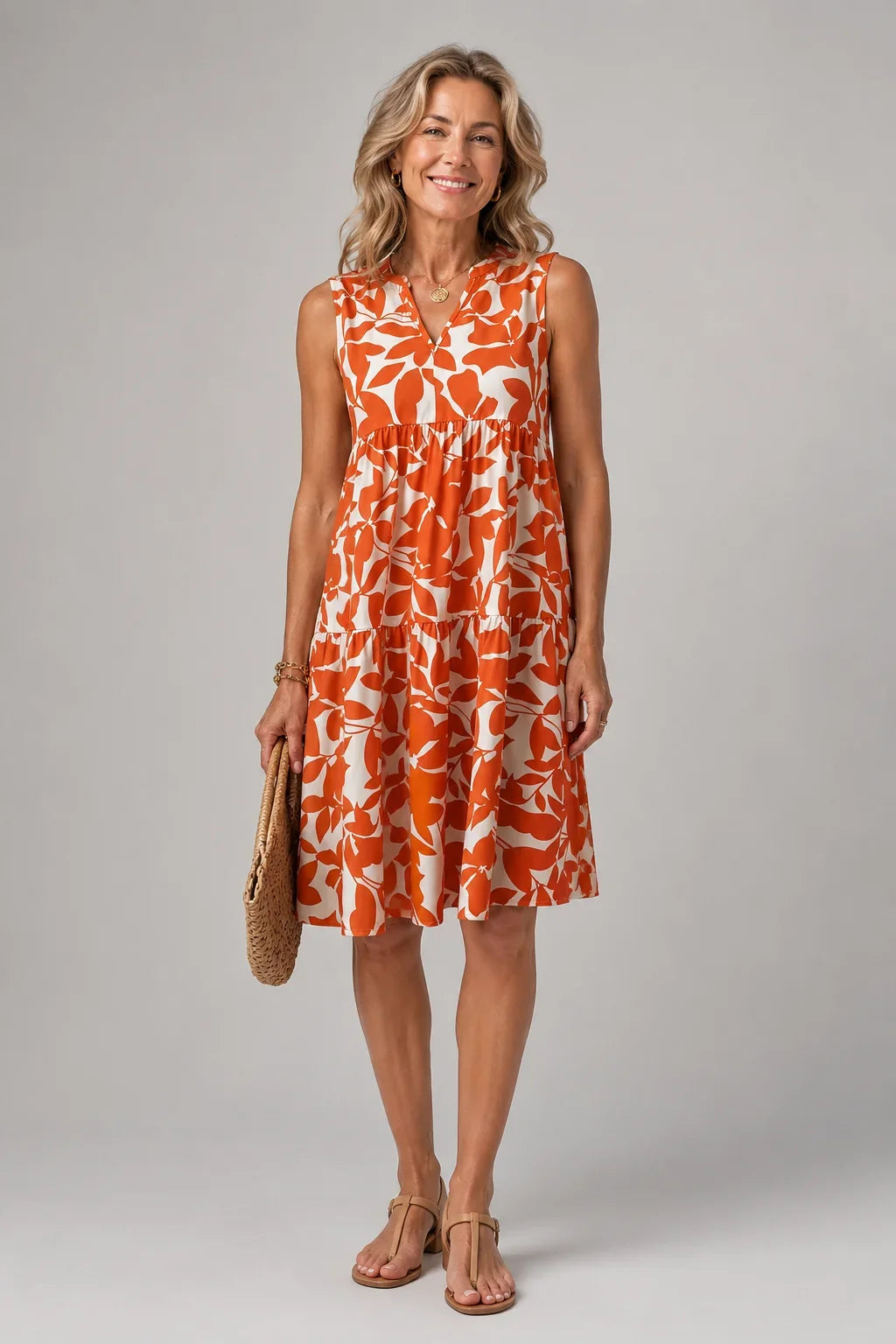 Audrey Printed Midi Dress