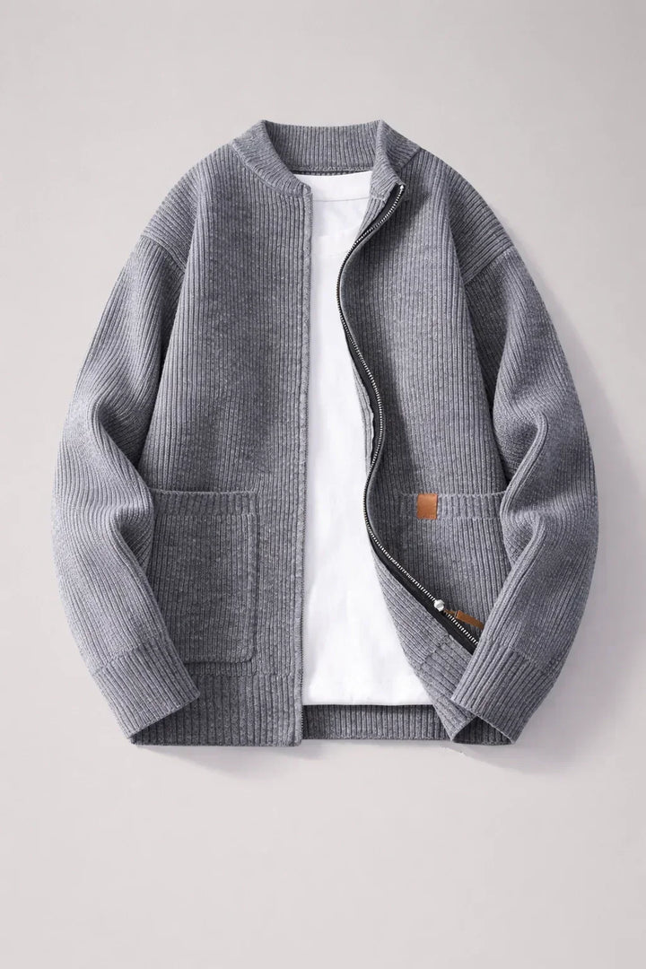 Everett Ribbed Zip Cardigan