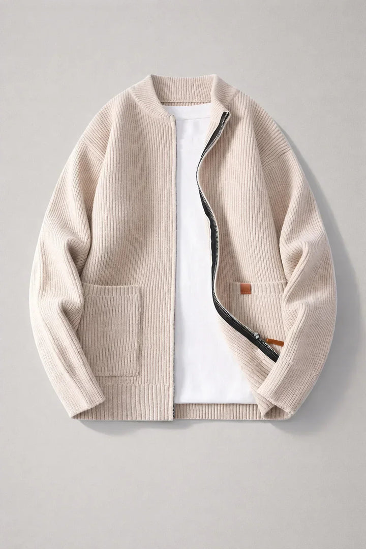 Everett Ribbed Zip Cardigan