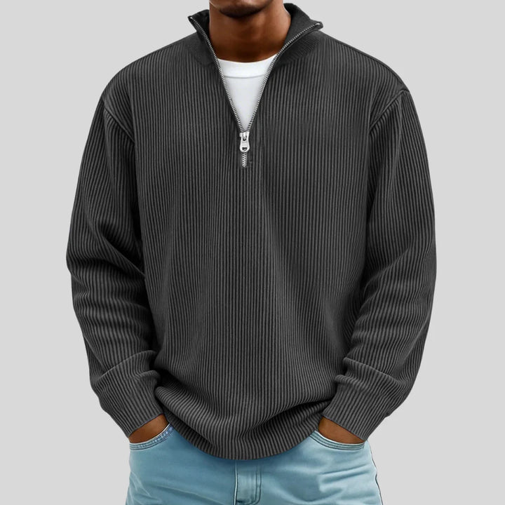 Bennett Ribbed Quarter-Zip Pullover