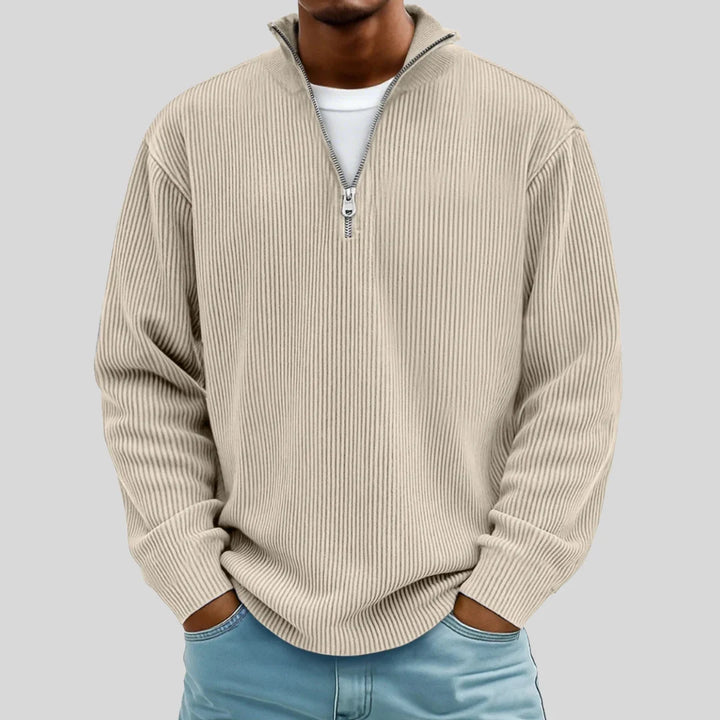 Bennett Ribbed Quarter-Zip Pullover