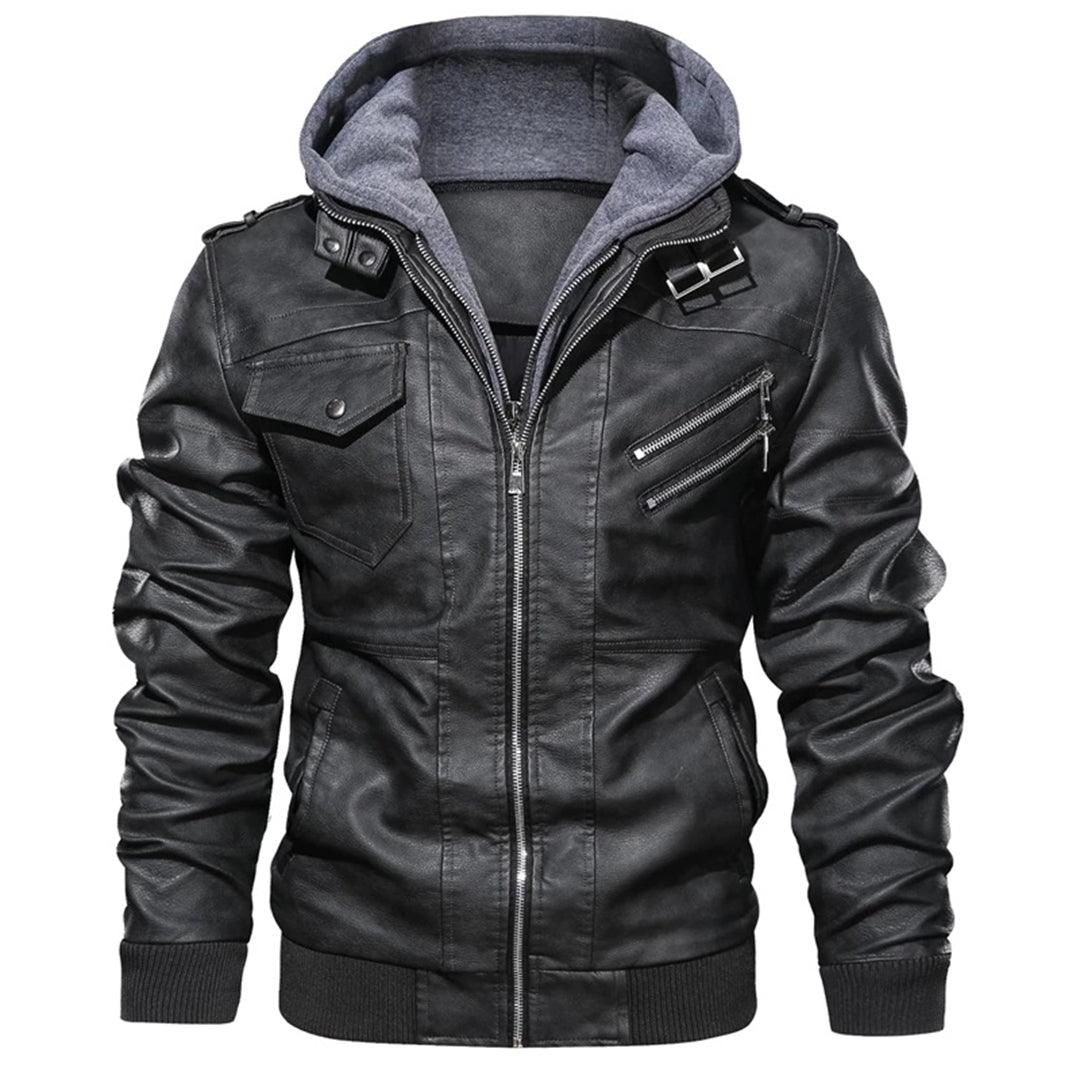 Travis Hooded Leather Jacket