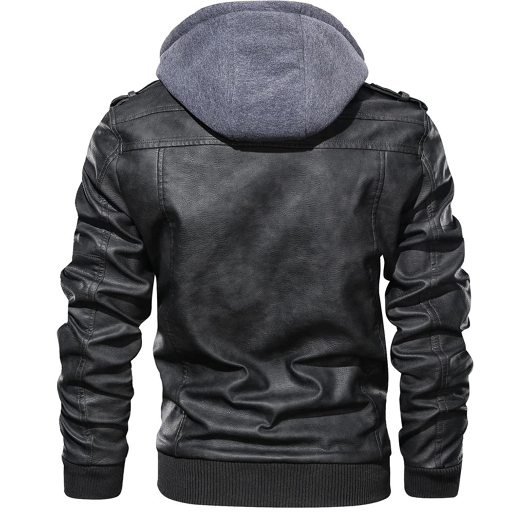 Travis Hooded Leather Jacket