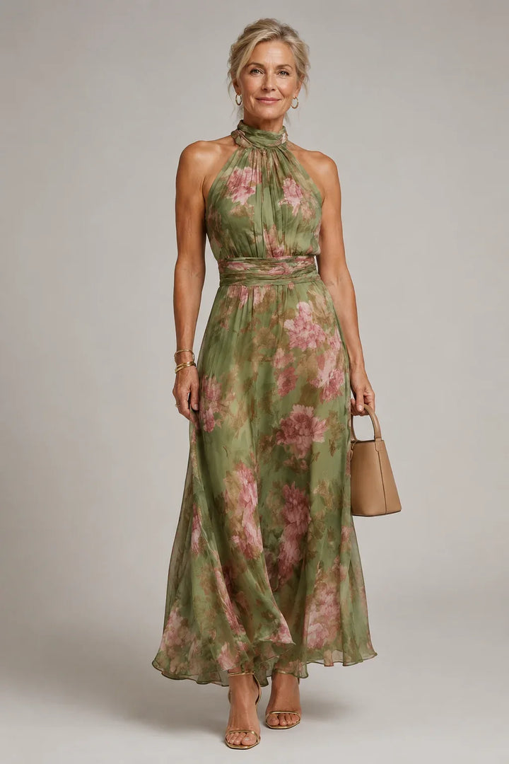 Joan Floral Halter Maxi Dress