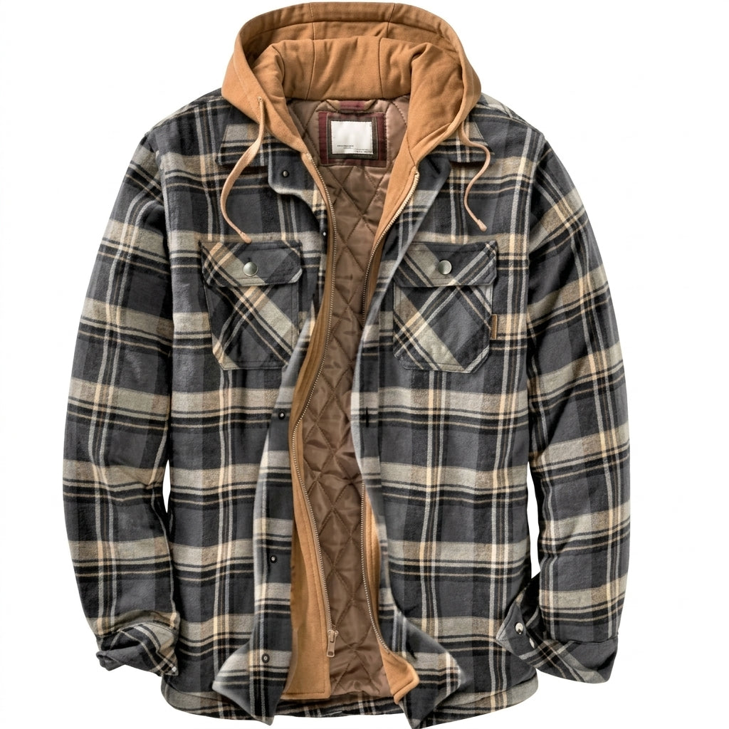 Spencer Plaid Hooded Jacket