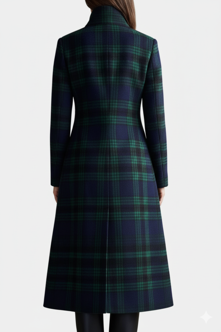 Victoria Plaid Button Coat