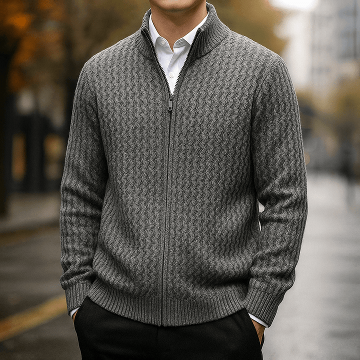 Harrison 100% Merino Wool Zip-Sweater