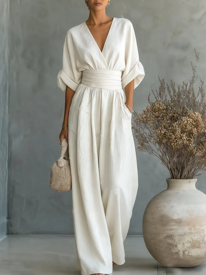 Margaret Draped Wide-Leg Jumpsuit
