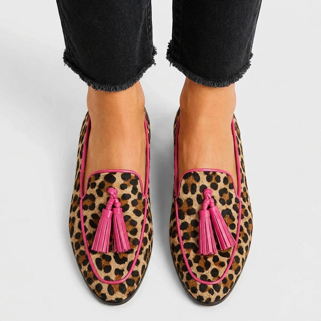 Willa Leopard Tassel Loafers