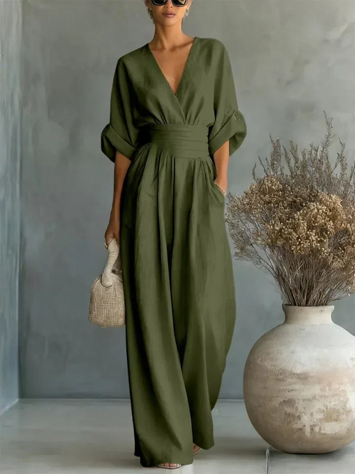 Margaret Draped Wide-Leg Jumpsuit