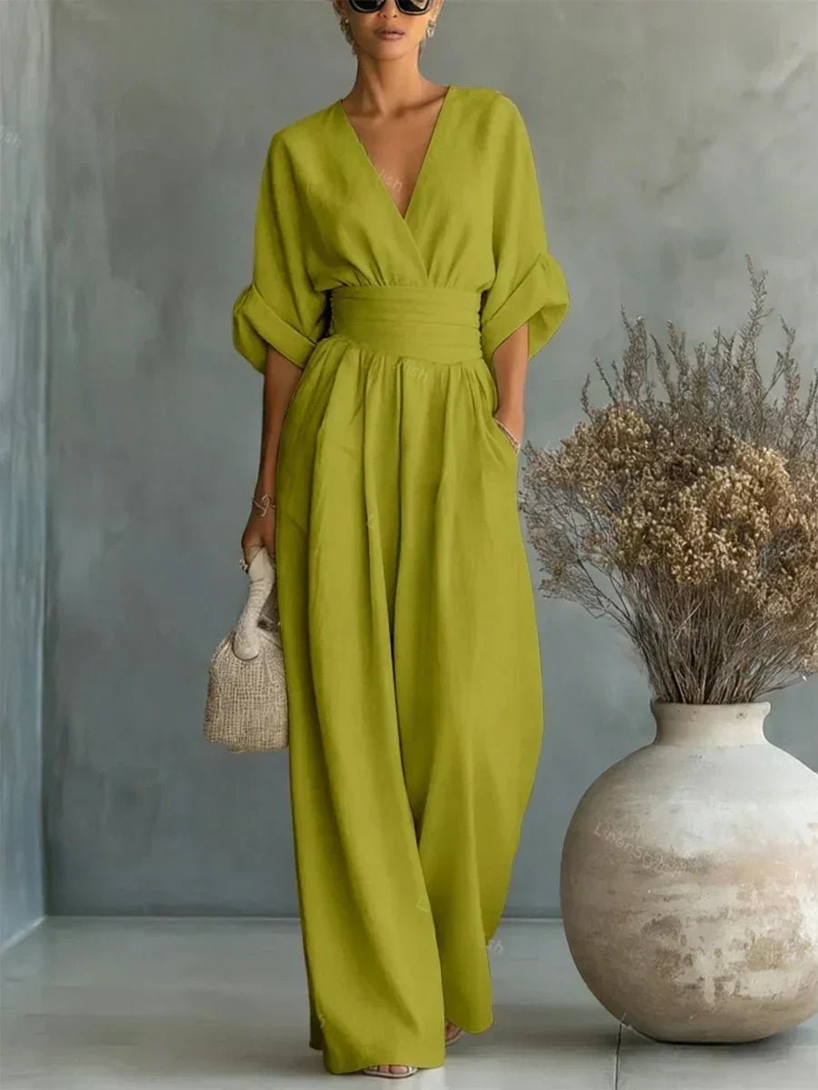 Margaret Draped Wide-Leg Jumpsuit